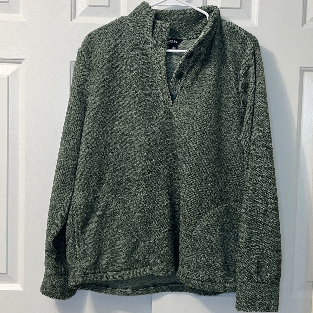 Eddie Bauer‎ Green Pullover Sweater Pockets Soft Material Size L